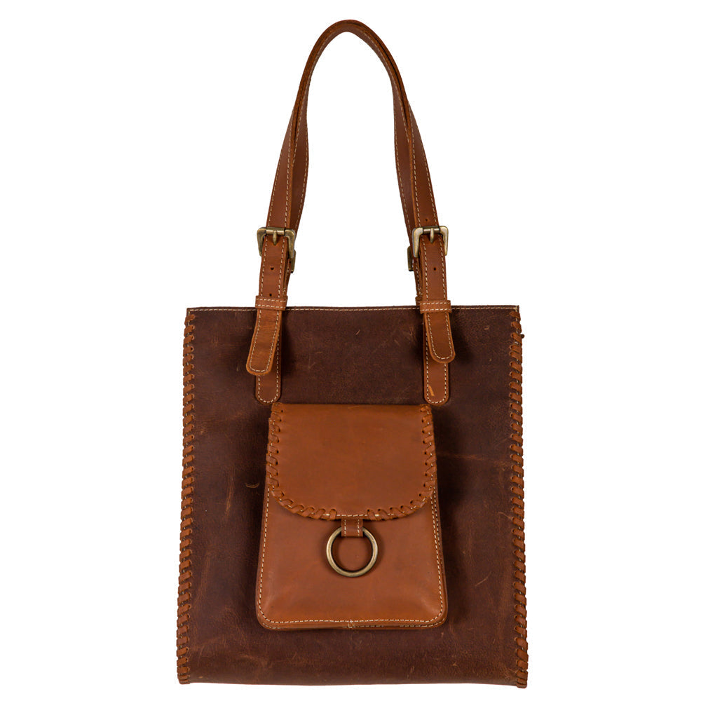 Santa Clara Canyon Stitched Leather Hairon Bag