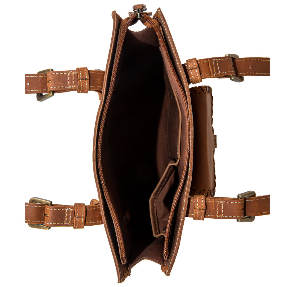 Santa Clara Canyon Stitched Leather Hairon Bag