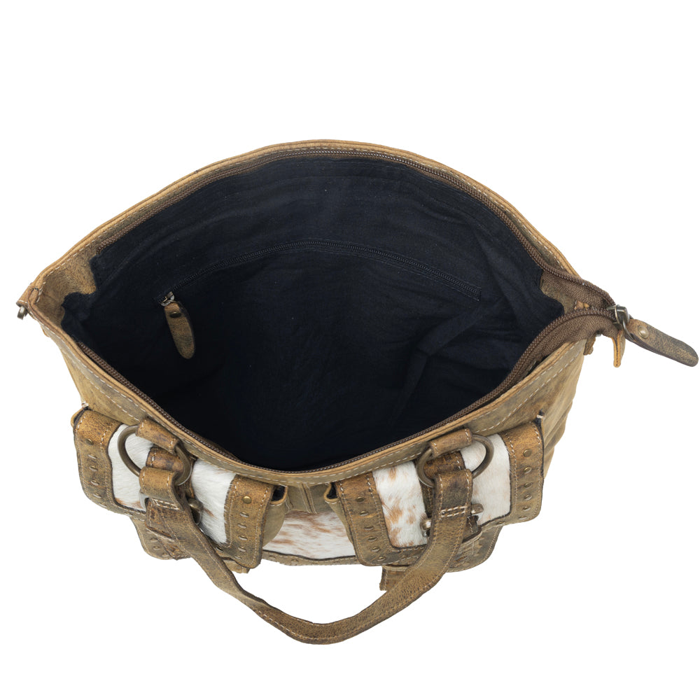 Cube Mesa Pouched Canvas Hairon Bag