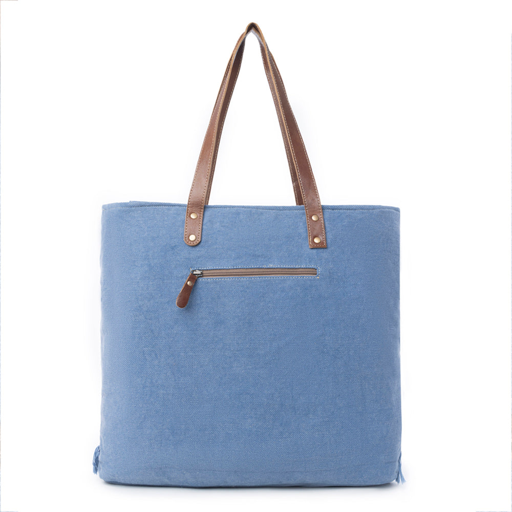 Ember Reflections Embroidered Tote Bag