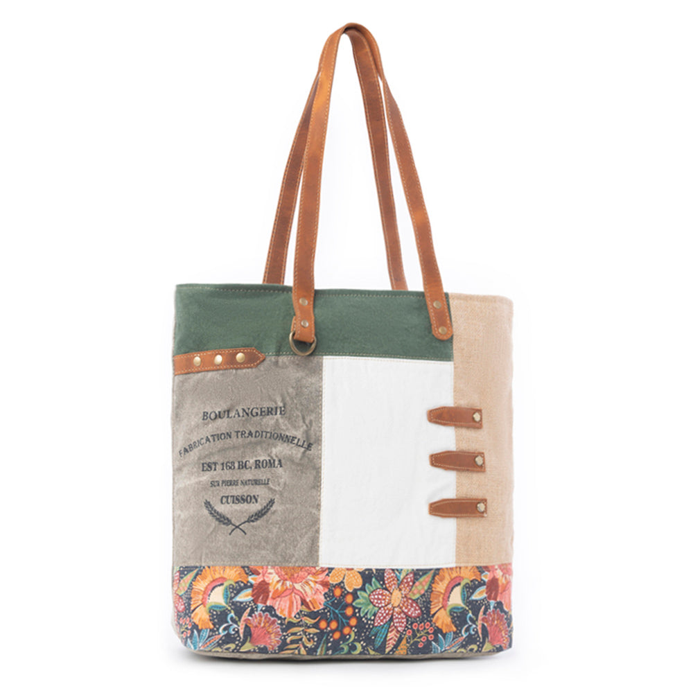 Boulangerie Floral Trim Tote Bag