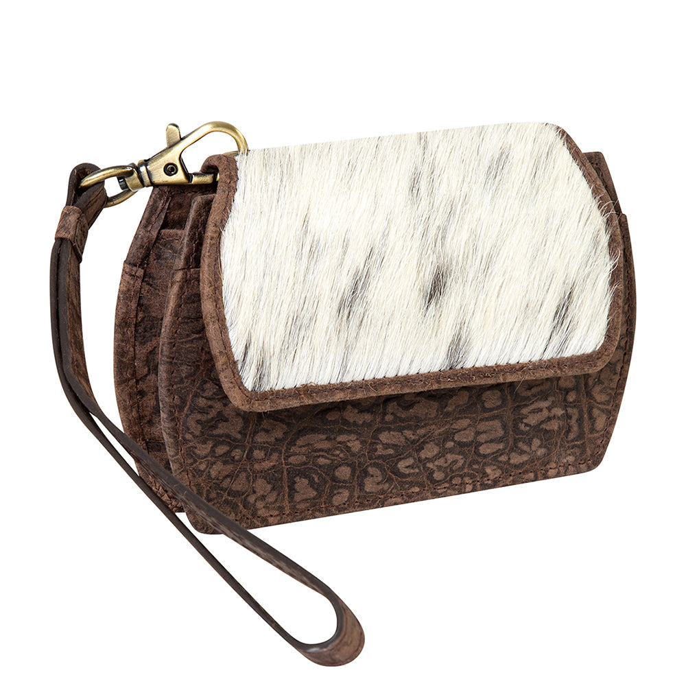 Presti Black Hairon Wristlet Wallet