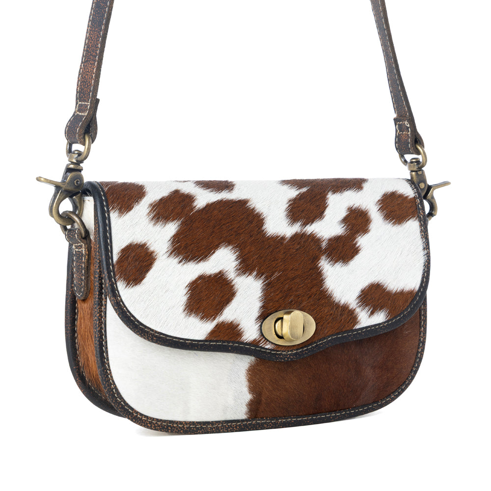 Angus Ridge Leather & Hairon Bag in Light Hair-on Hide