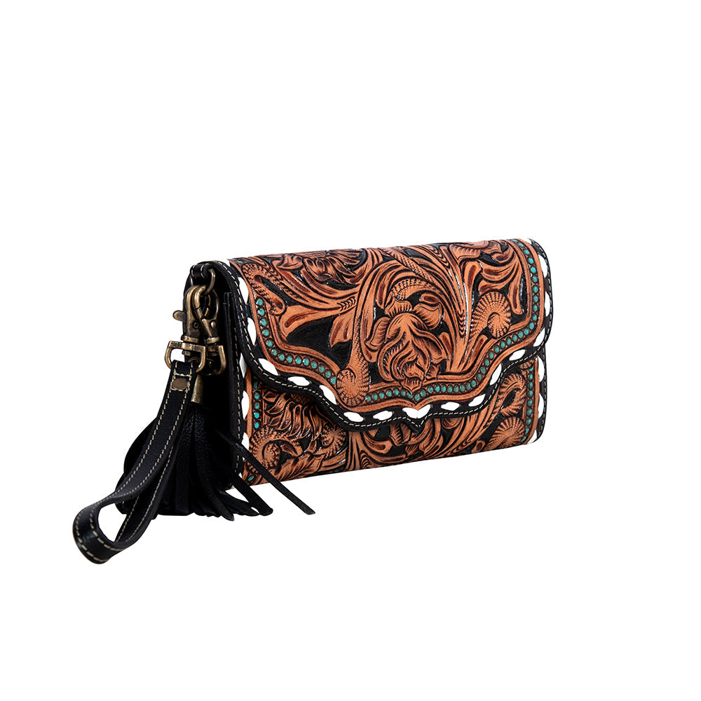 Prairie Rose Hand-Tooled Wallet