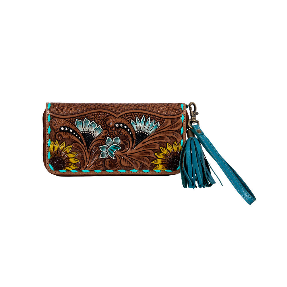Sunflower Sunrise Hand-Tooled Wallet