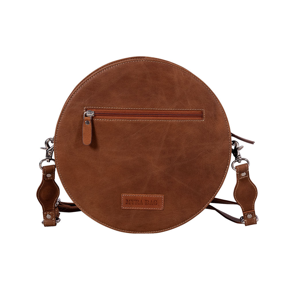 Prairie Dreams Hand-Tooled Round Bag