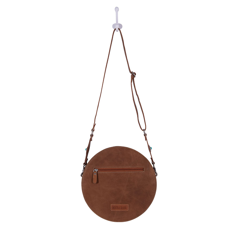 Prairie Dreams Hand-Tooled Round Bag