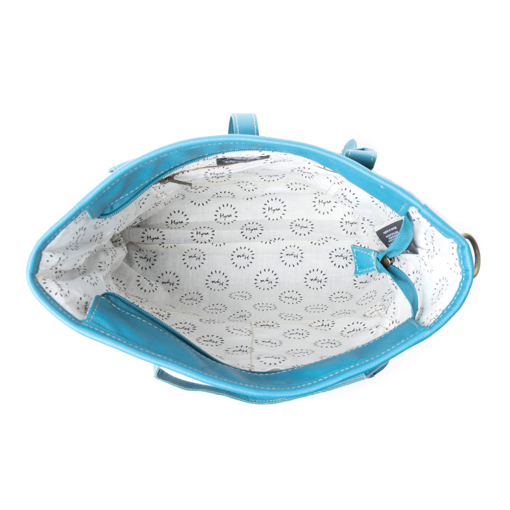 Pecos Pointe Canvas & Hairon Bag In Blue