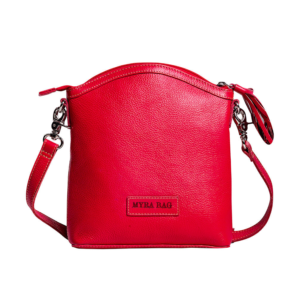 Clarendon Embossed Leather Bag in Red