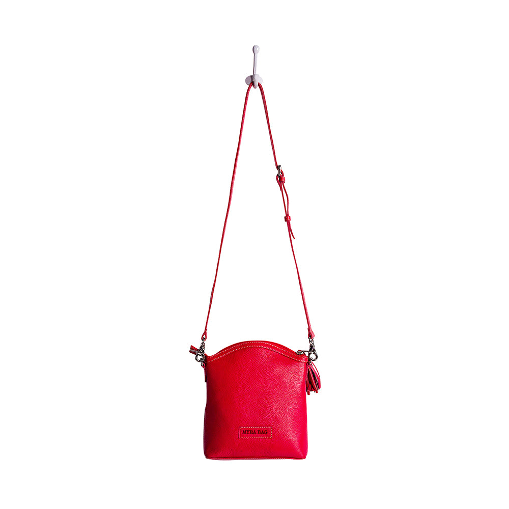Clarendon Embossed Leather Bag in Red