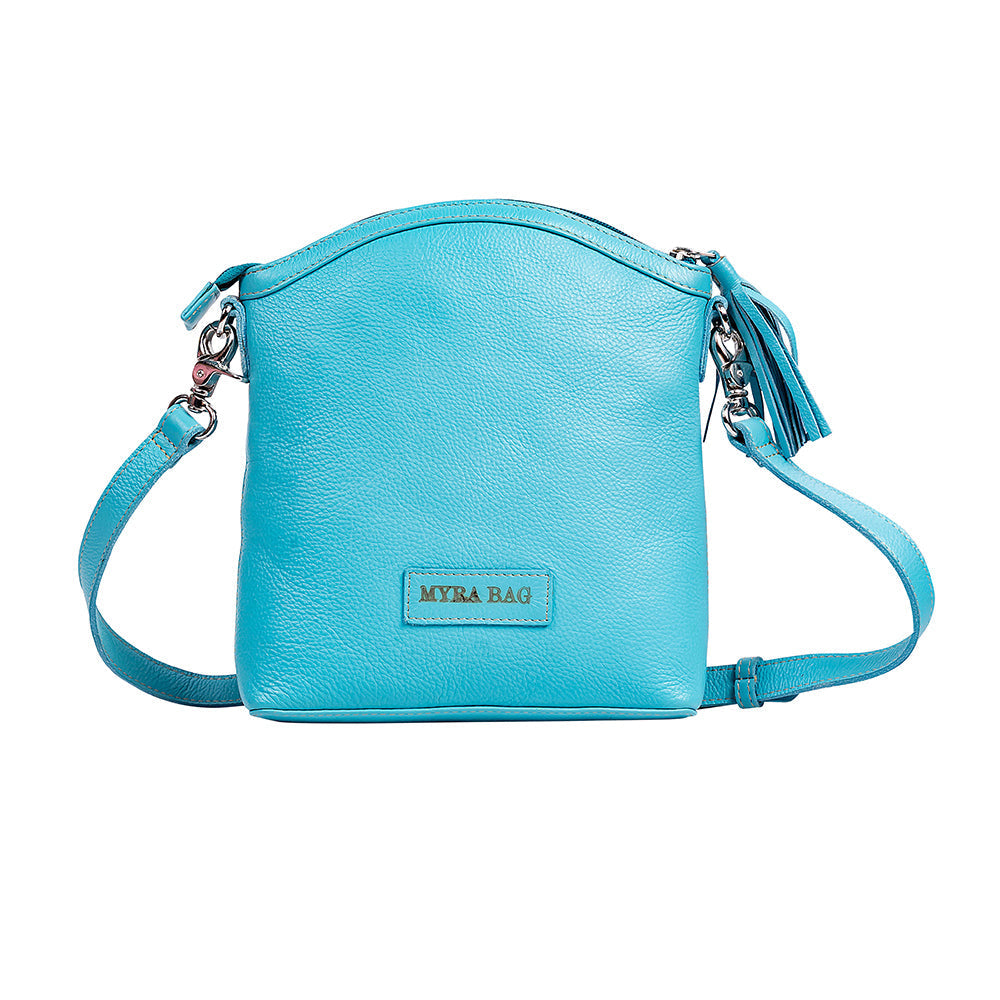 Clarendon Embossed Leather Bag in Blue