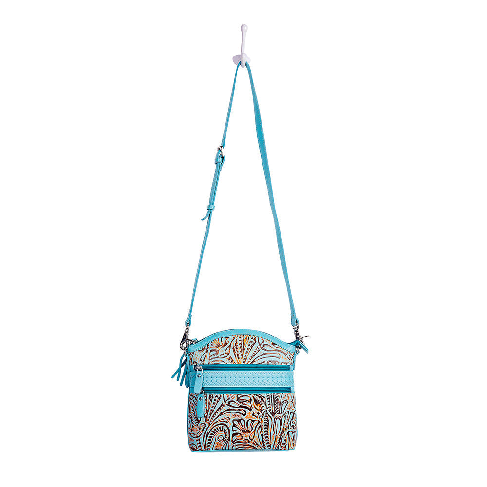 Clarendon Embossed Leather Bag in Blue