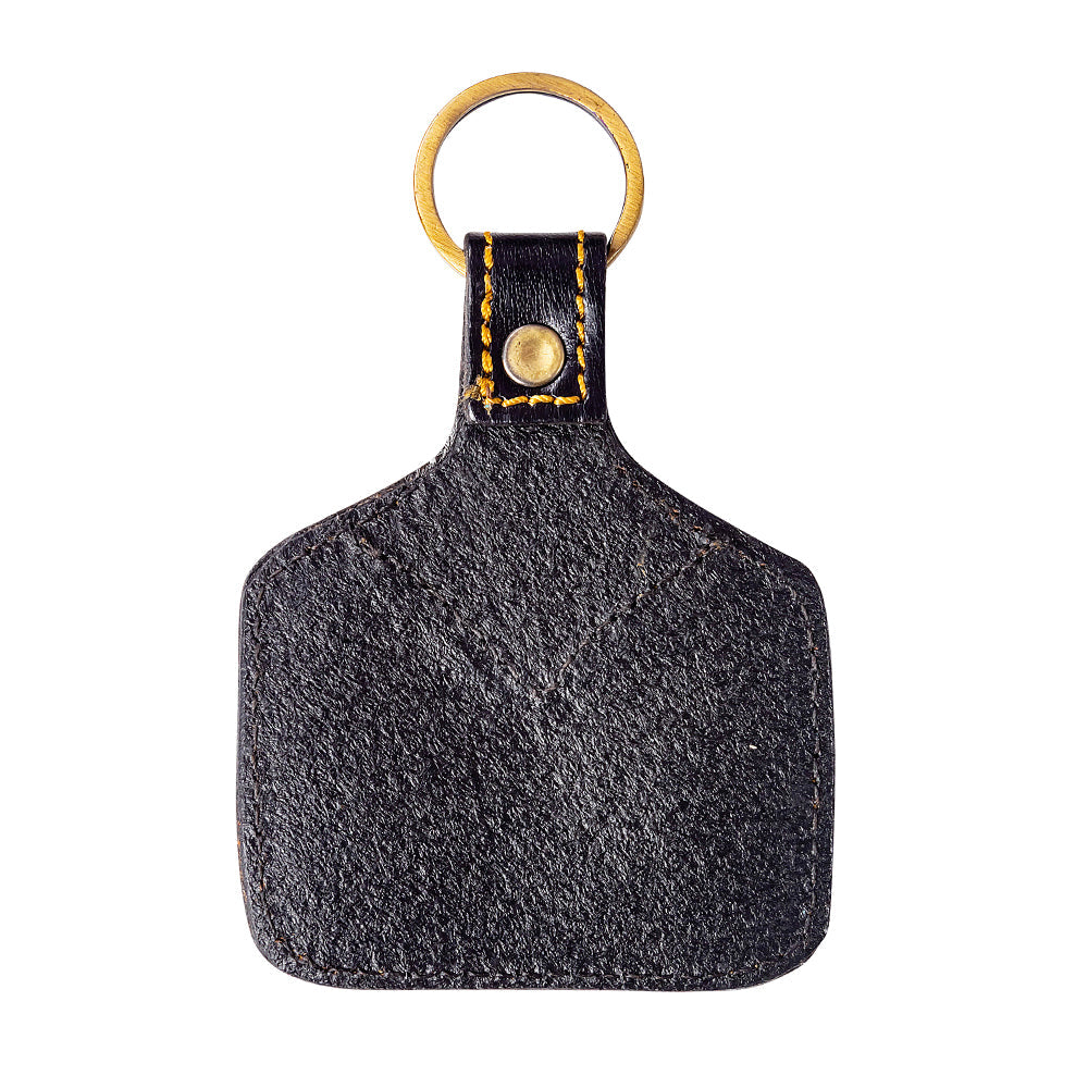 Dual Posies Hand-tooled Key Fob