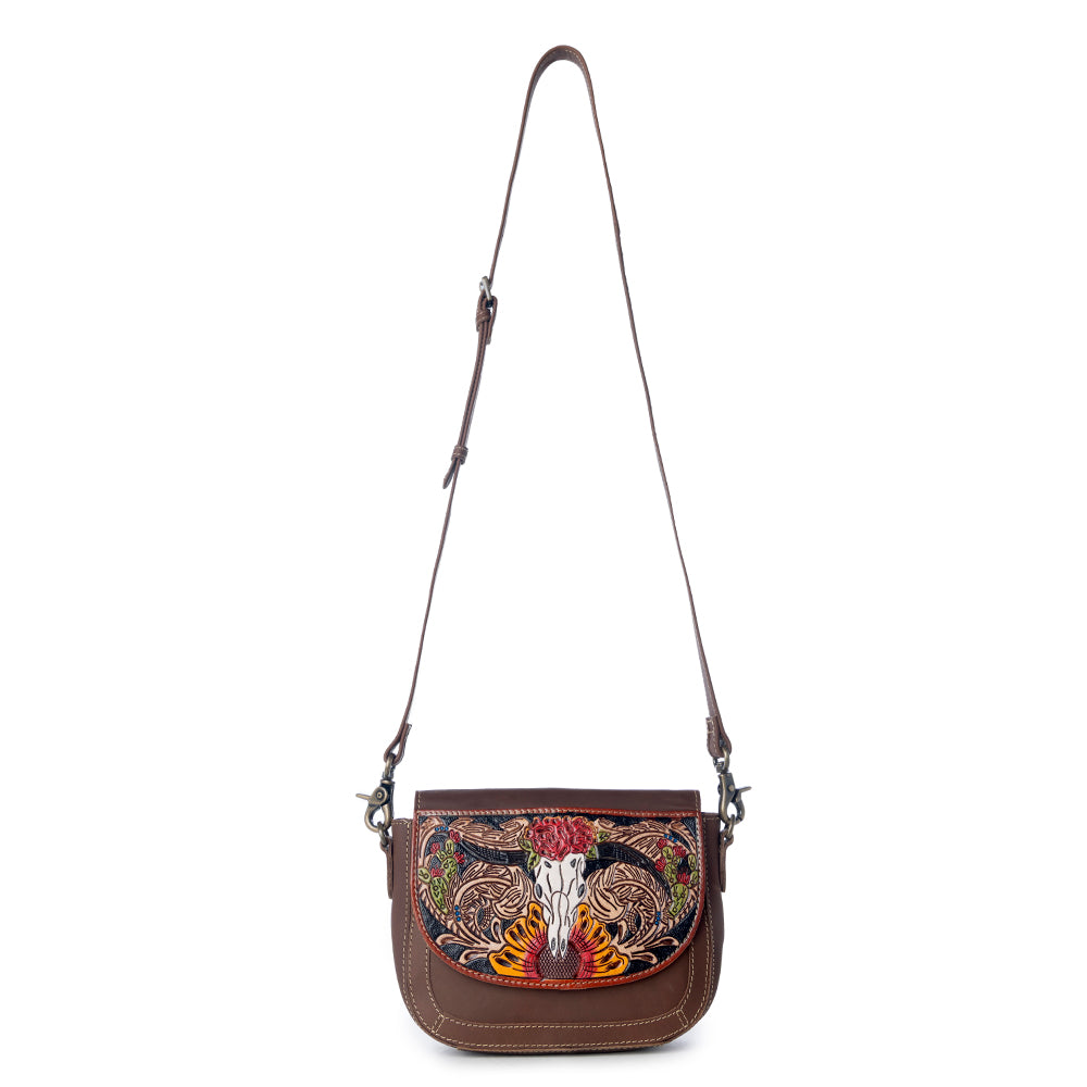 Winds of the Rose Hand-Tooled Lether Bag