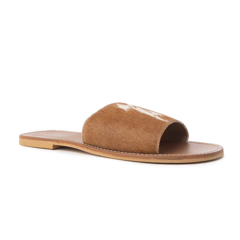 Kemma Hair-On Hide Sandals In Light And Caramel