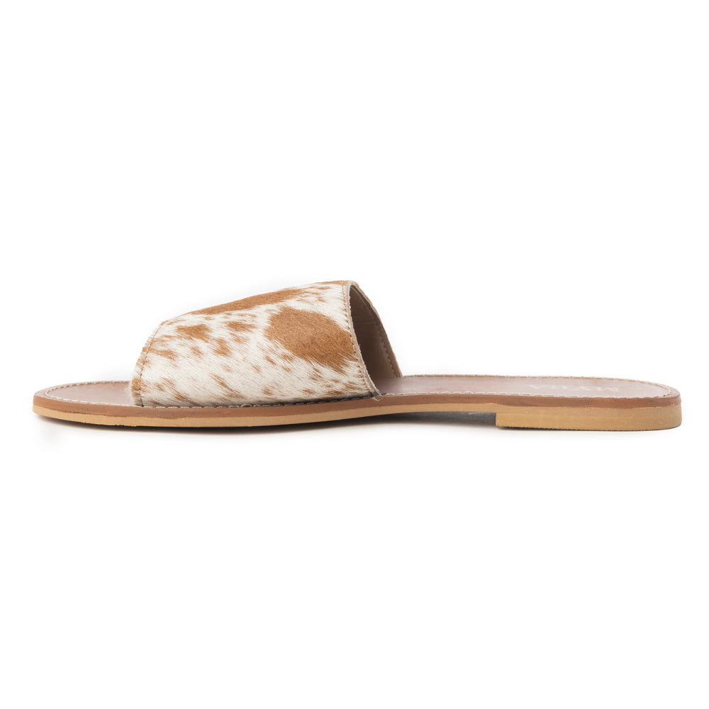 Kemma Hair-On Hide Sandals In Light And Caramel