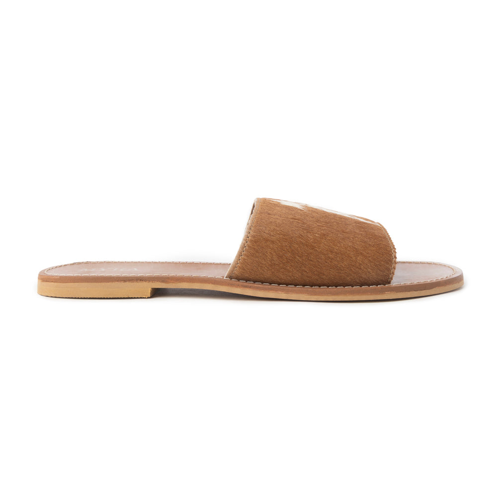 Kemma Hair-On Hide Sandals In Light And Caramel