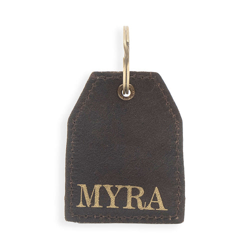 Prickly Pear Party Hand-tooled Leather Key Fob