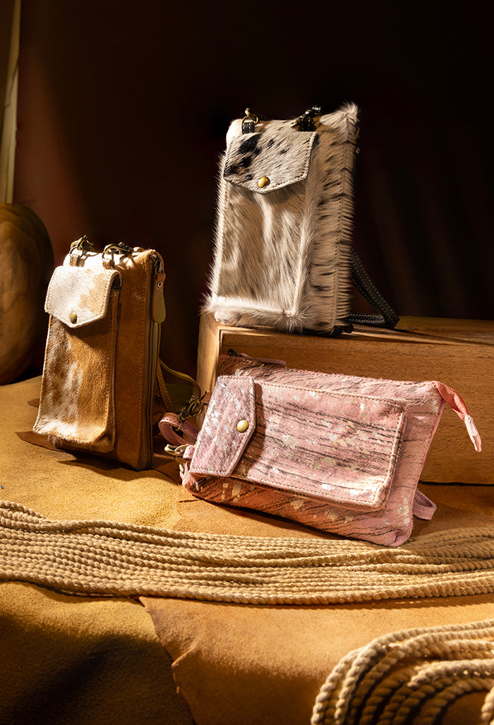 Wild Chic Phone Case Bag in Brown & White