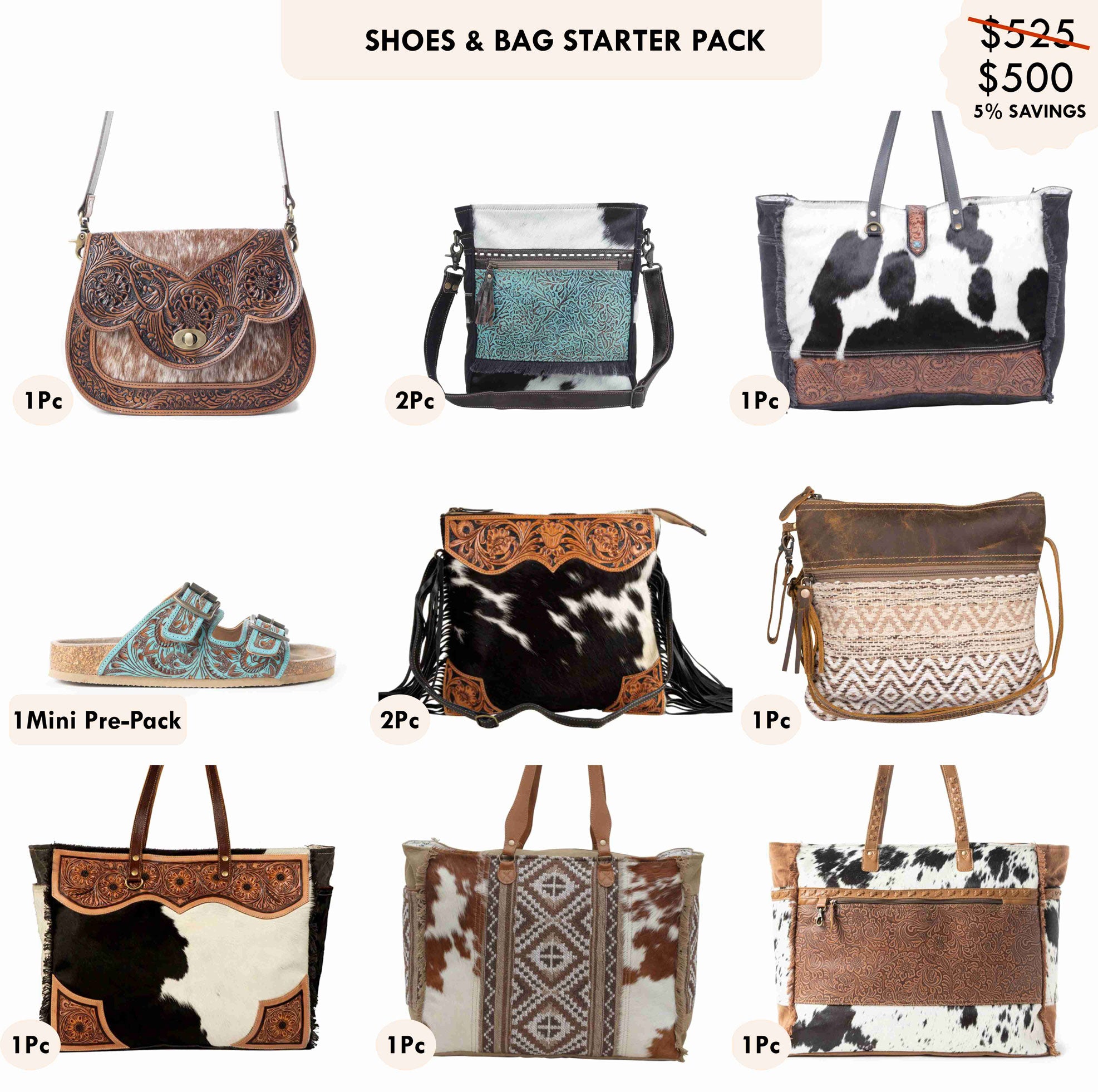 Starter Pack $500 - Western Shoes & Bags