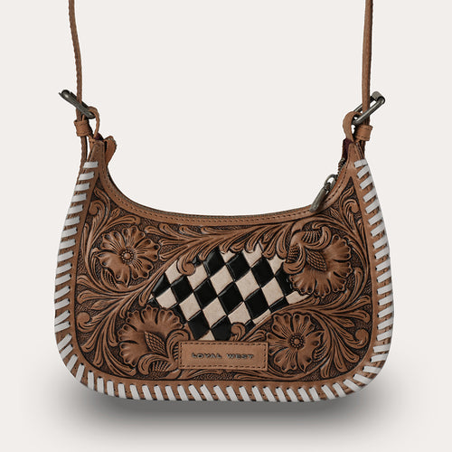 HANDTOOLED DANNIA MEDIUM PURSE CHECKERED EDITION