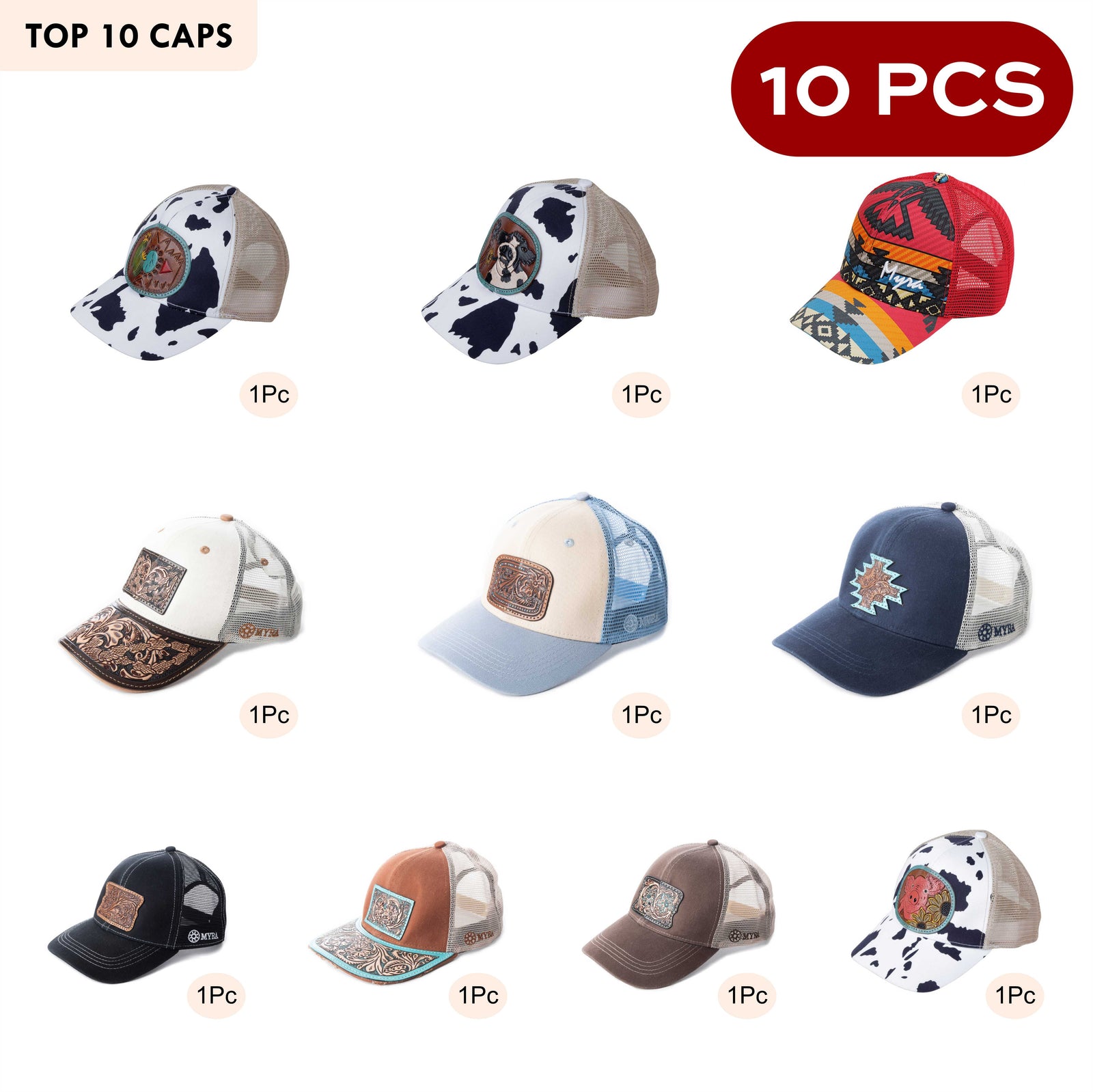 Top 10 Caps - 10 PCS