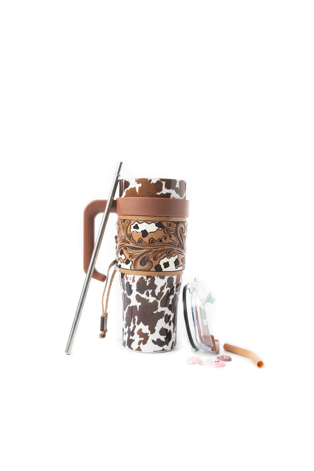 Wide Wyoming Tumbler In Brown and White