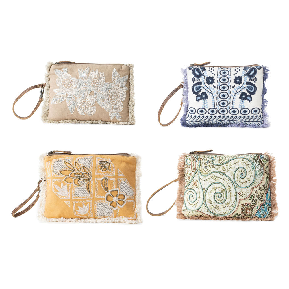 Meadow Lace Embroided Pouch Variant Combo