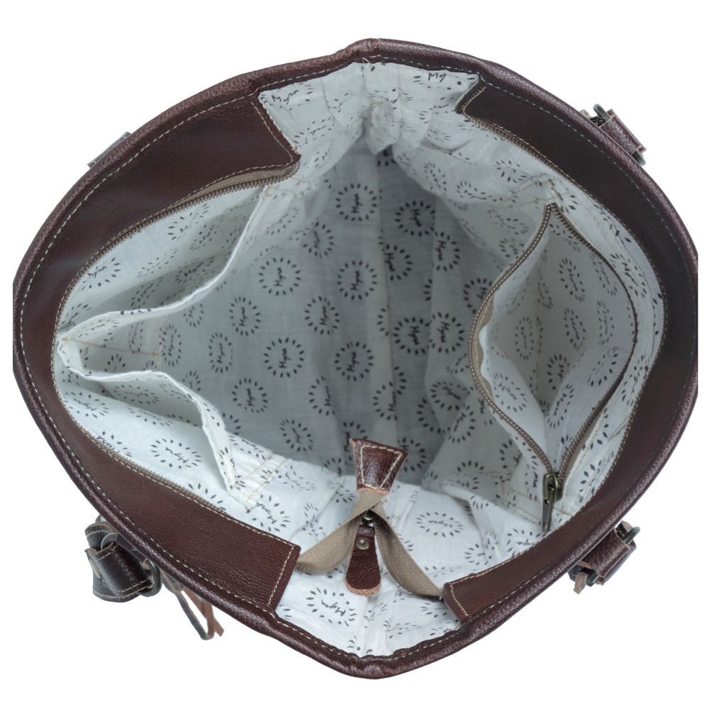 Blue ripples Leather & Hairon Bag