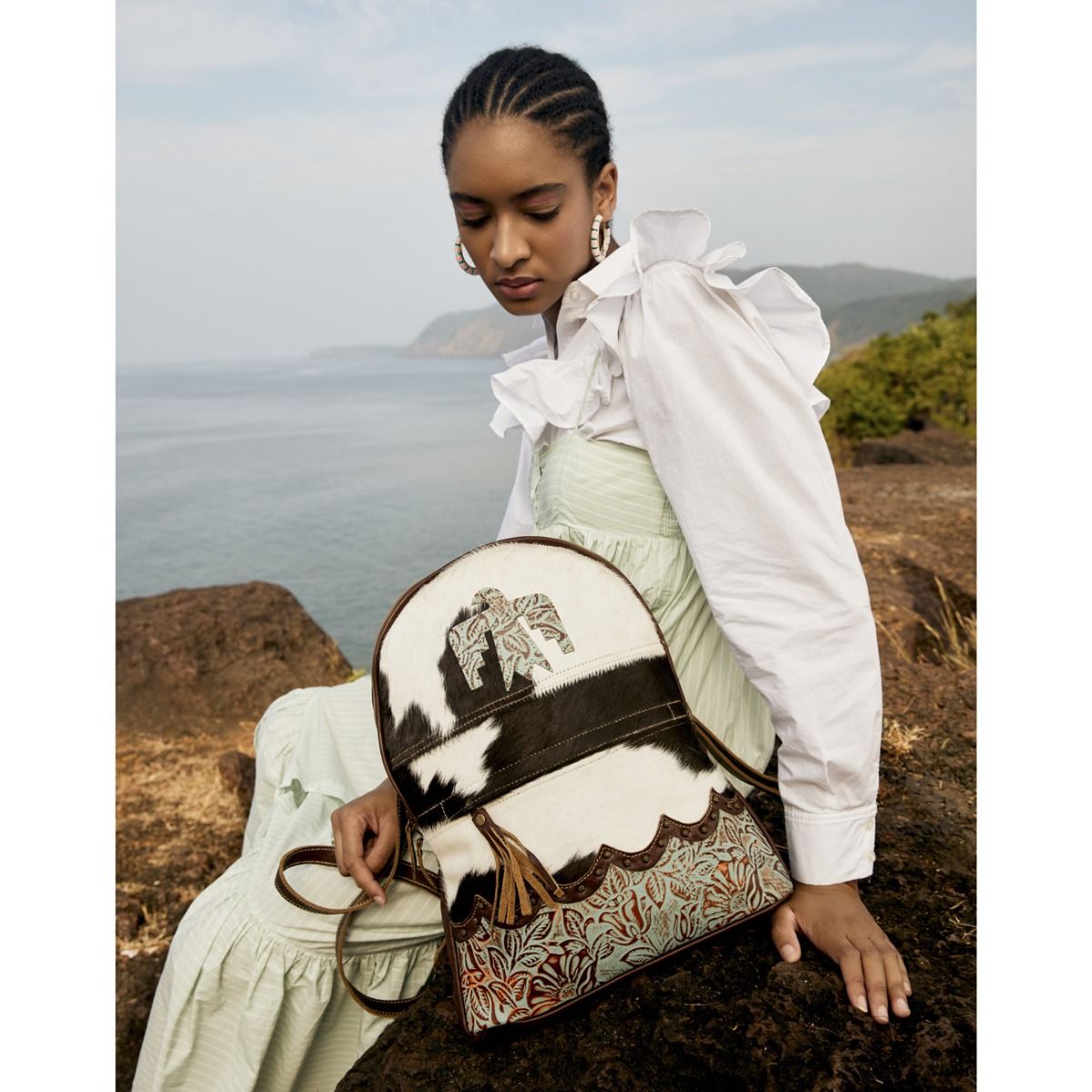 Splendour In White Leather & Hairon Bag