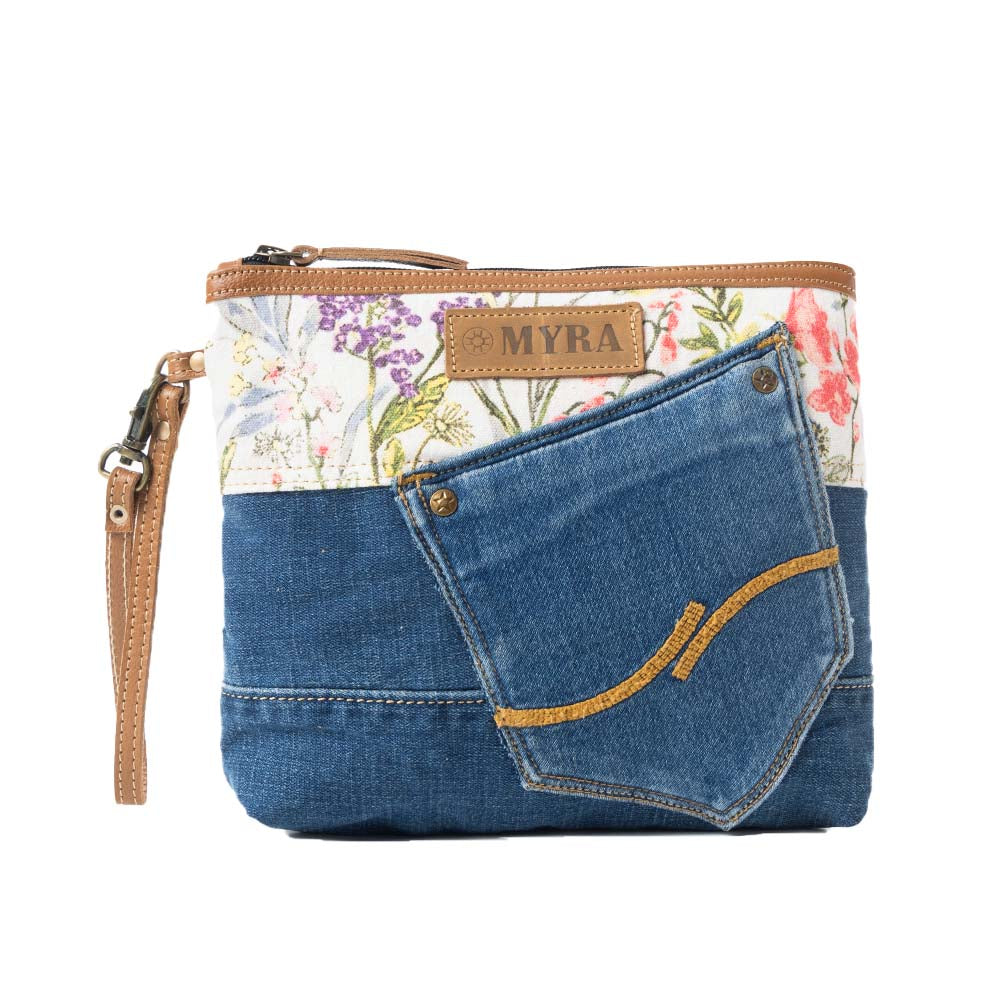 Dahlia Denim Clutch Bag