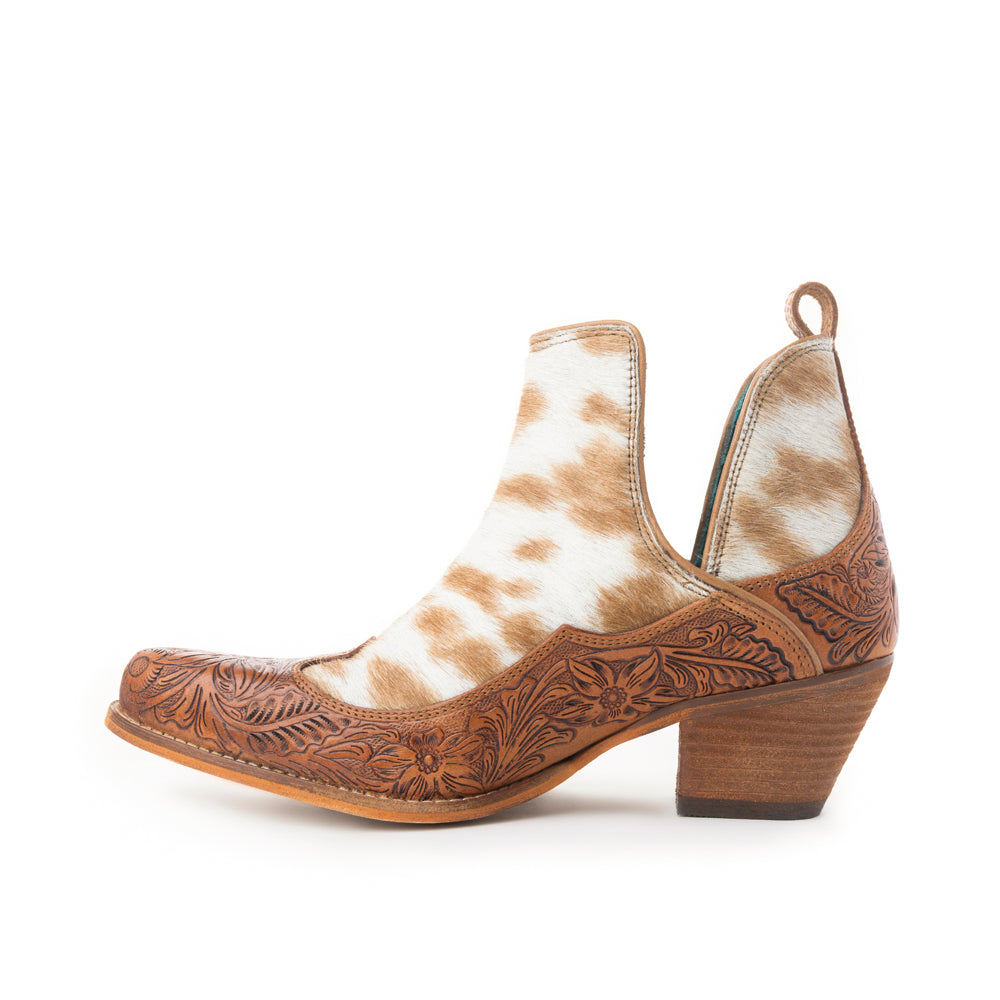 Frisco Hacienda Hair-on Hide & Hand-tooled Boots