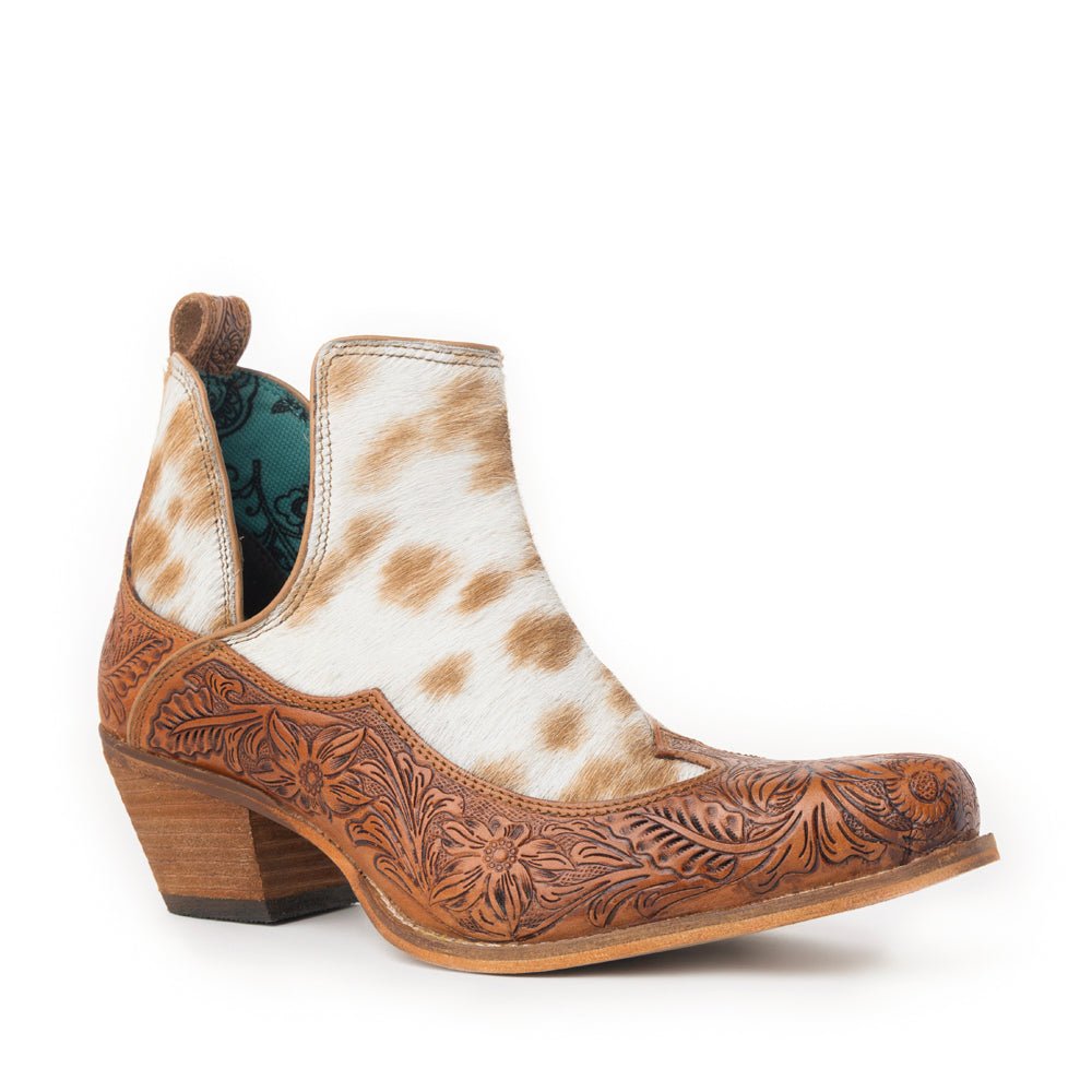Frisco Hacienda Hair-on Hide & Hand-tooled Boots