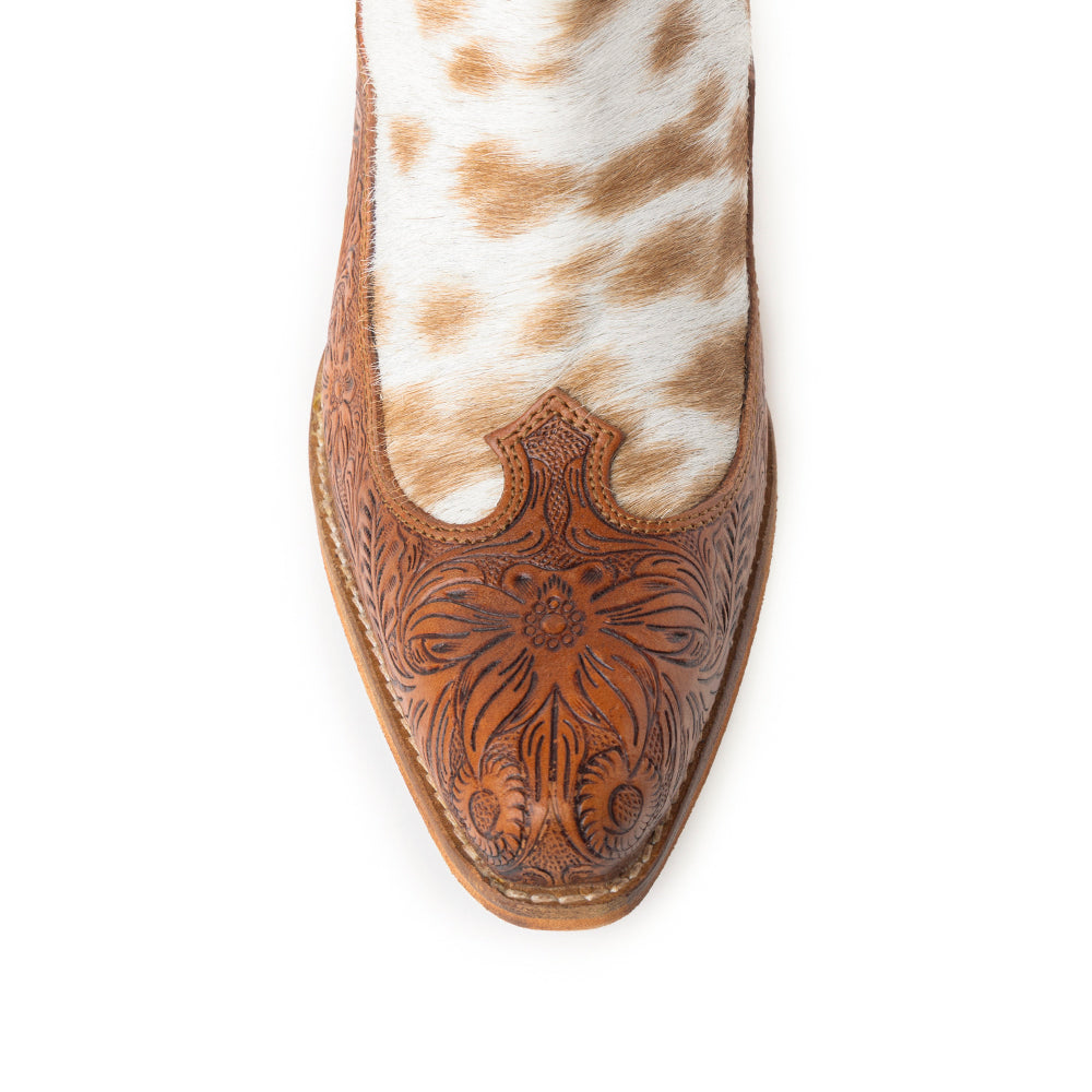 Frisco Hacienda Hair-on Hide & Hand-tooled Boots