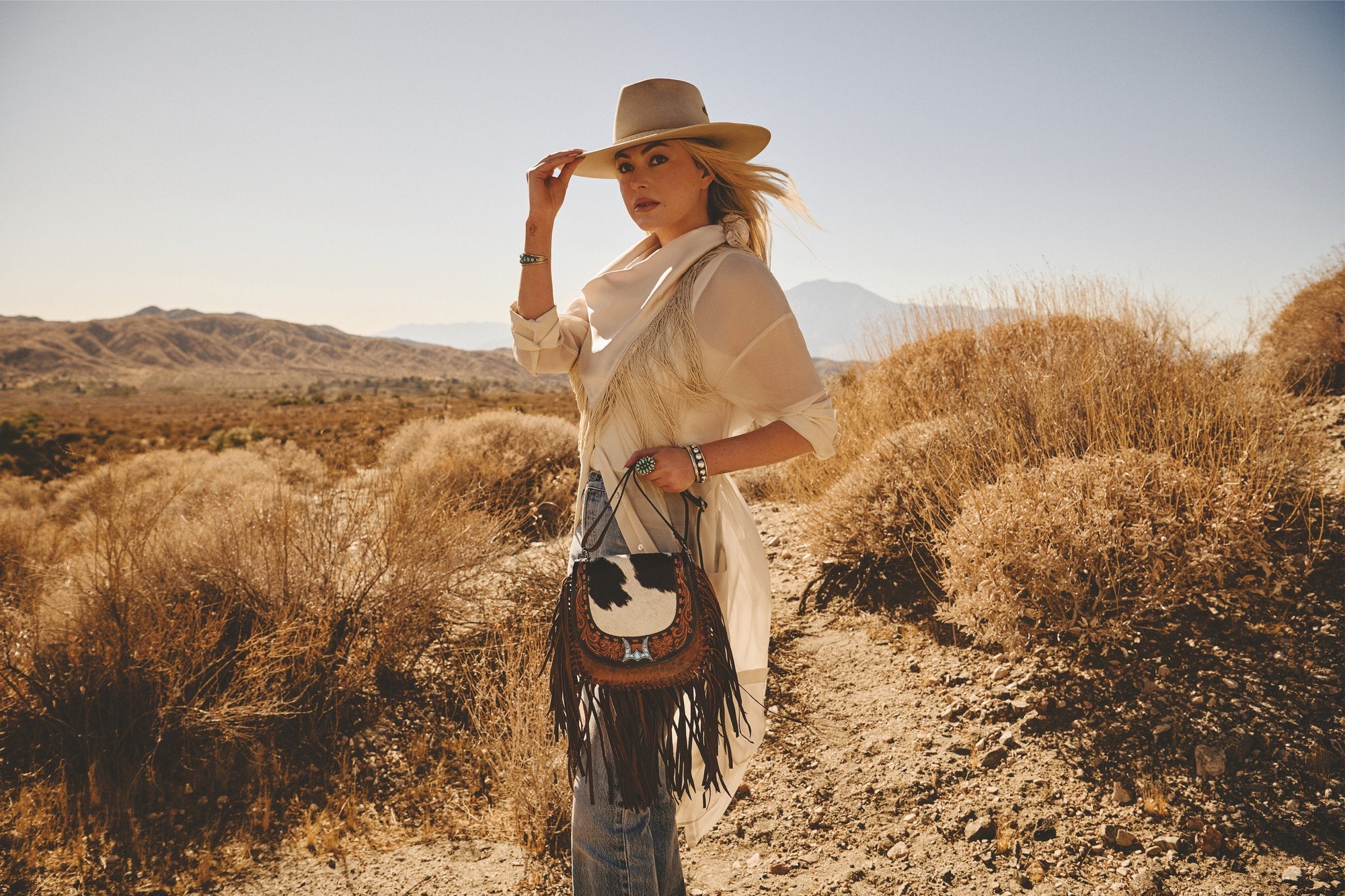Loyal West Desert Dahilia Tassle Bag
