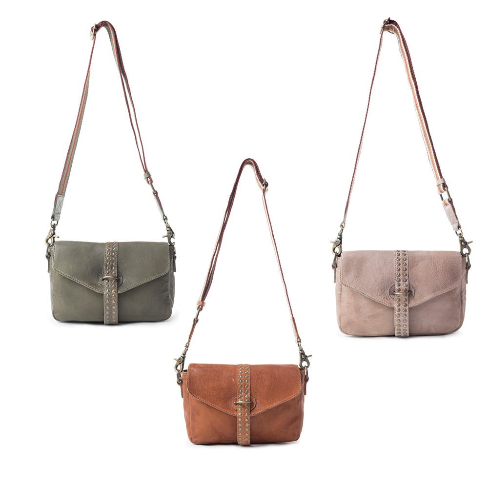 Pine Cone Leather Bag In Olive