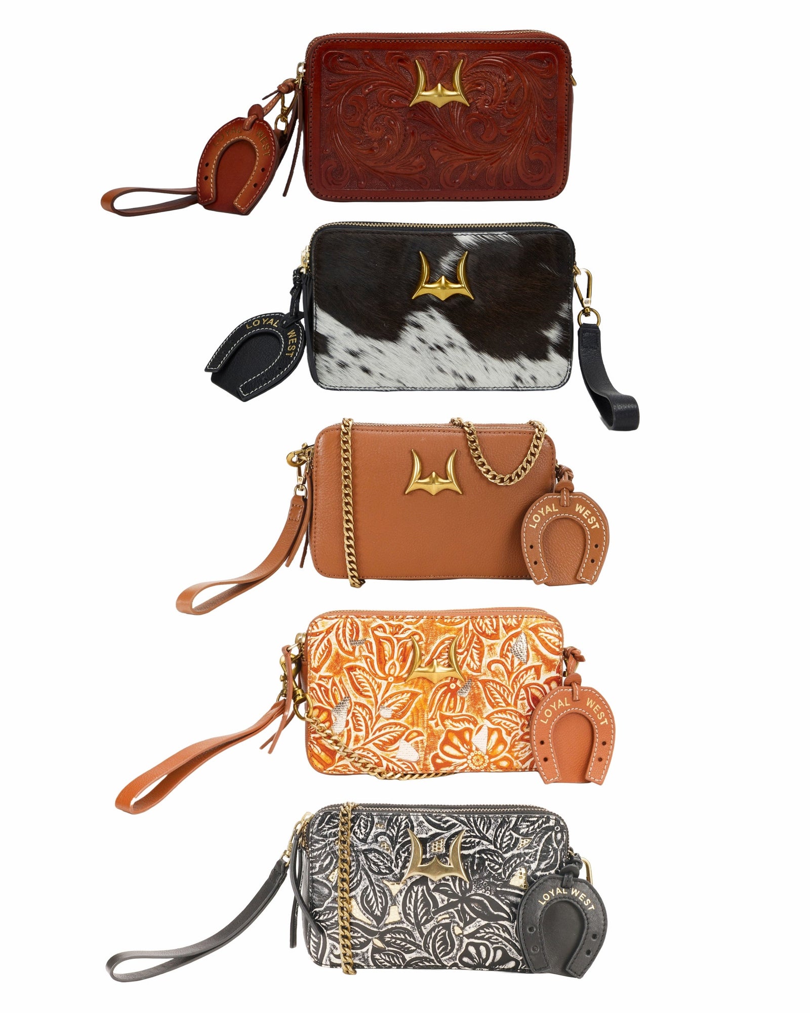 Loyal West Shell Mini Purse Black Floral