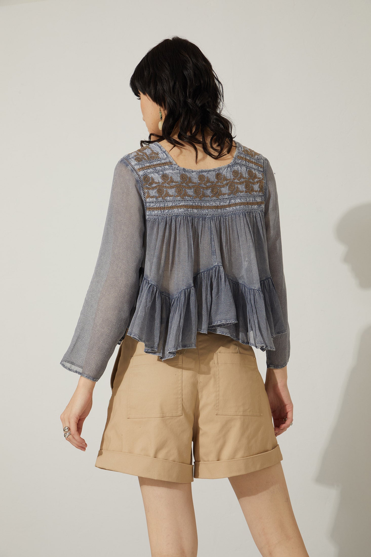 Bohera Moana Embroidered Washed TOP