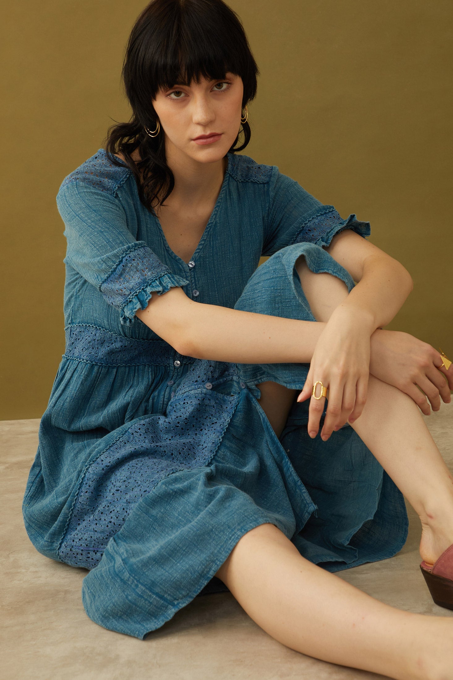 Bohera Jenny Lore Blue Washed Effect Dress