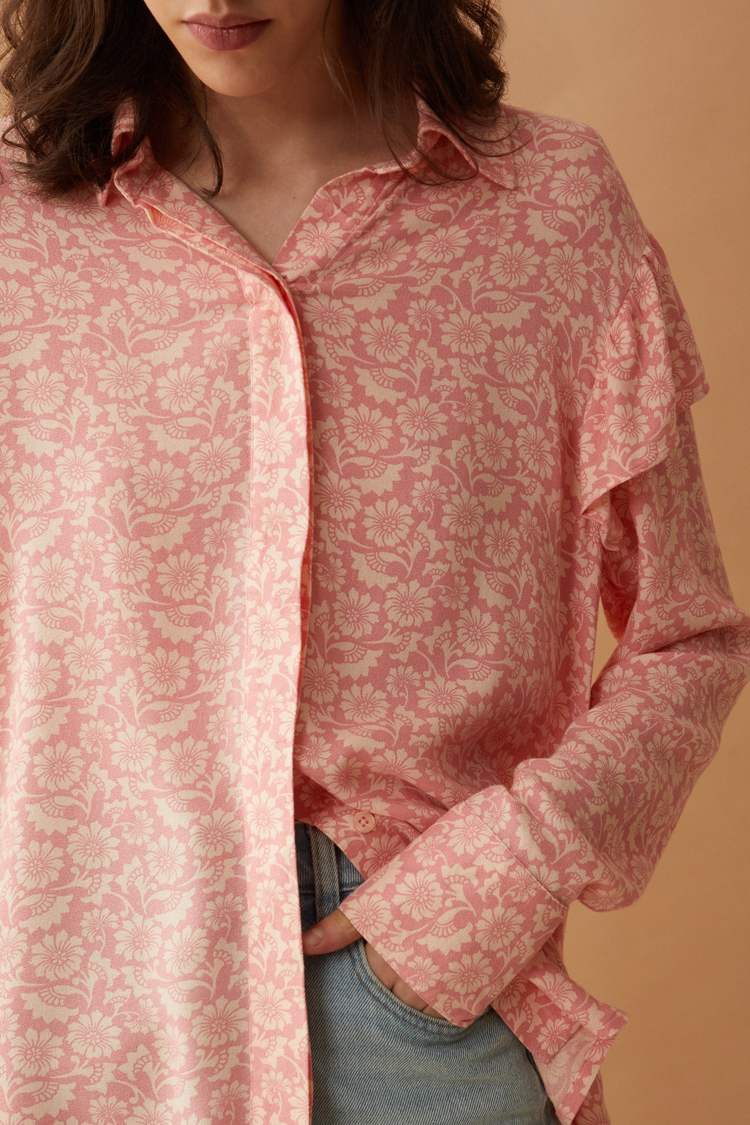 Bohera  Talia Rae Floral Pattern Ruffle Shirt