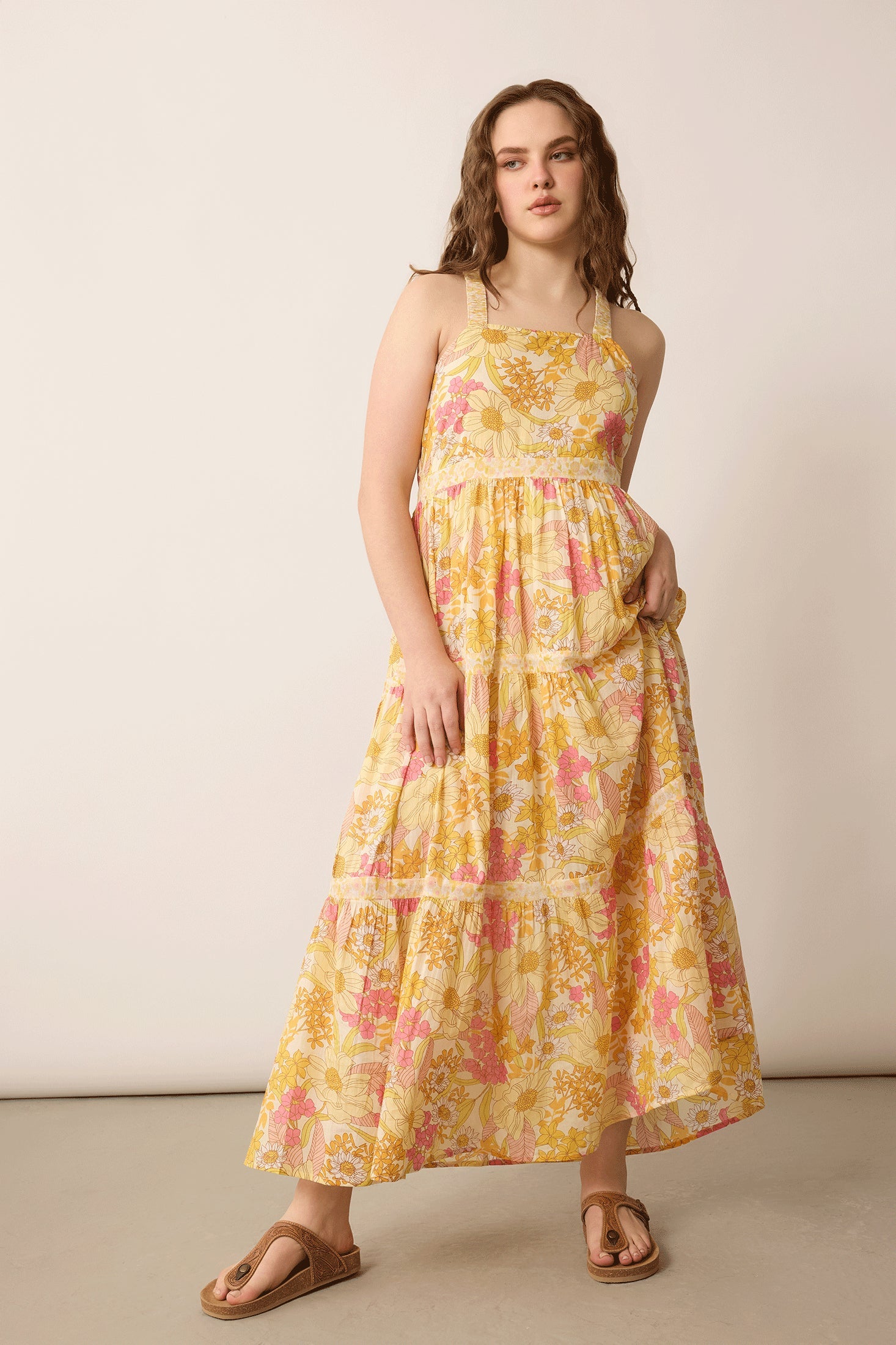 Adelaide Blossom Dress In Yellow