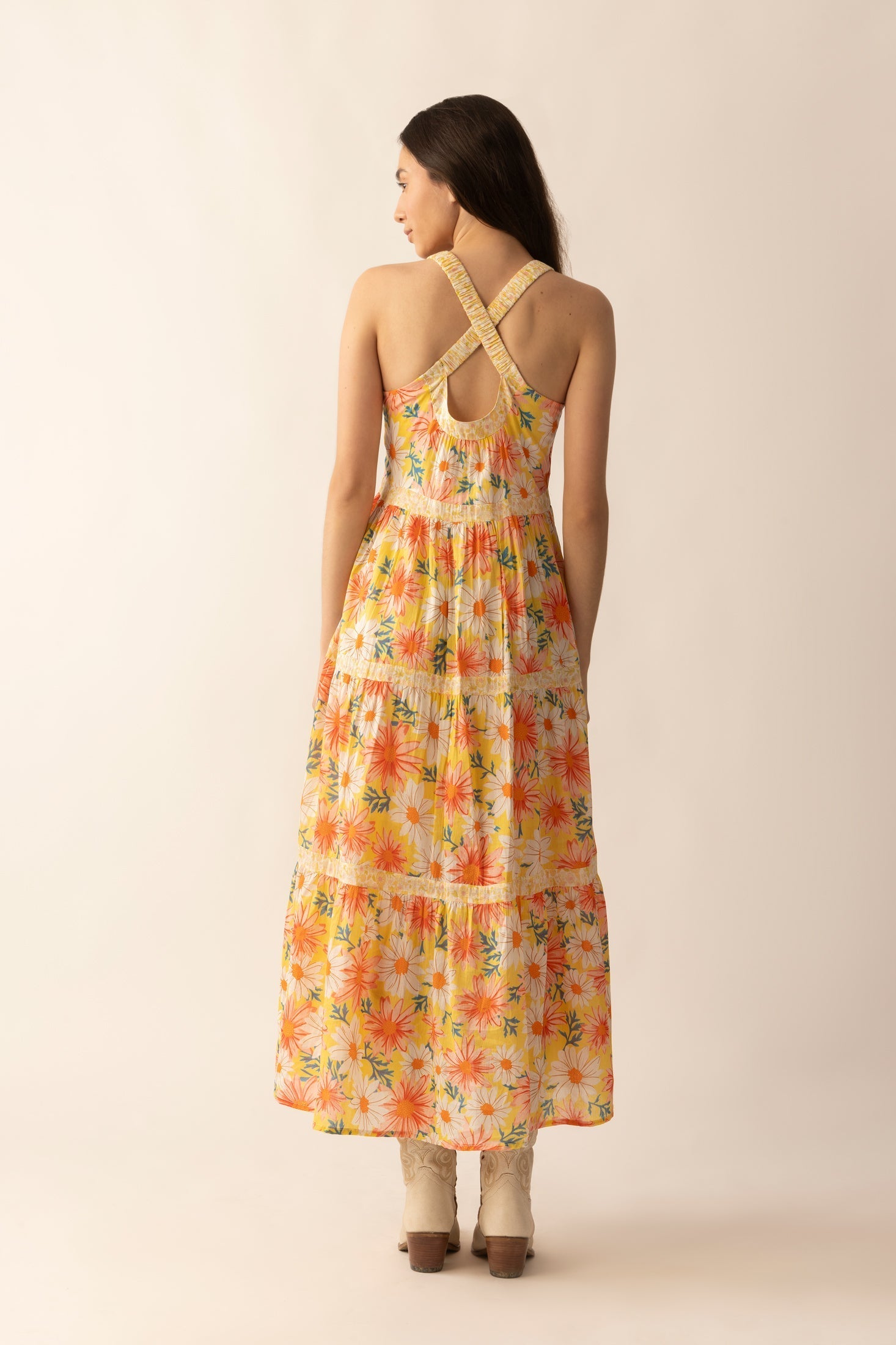 Adelaide Blossom Dress In Orange