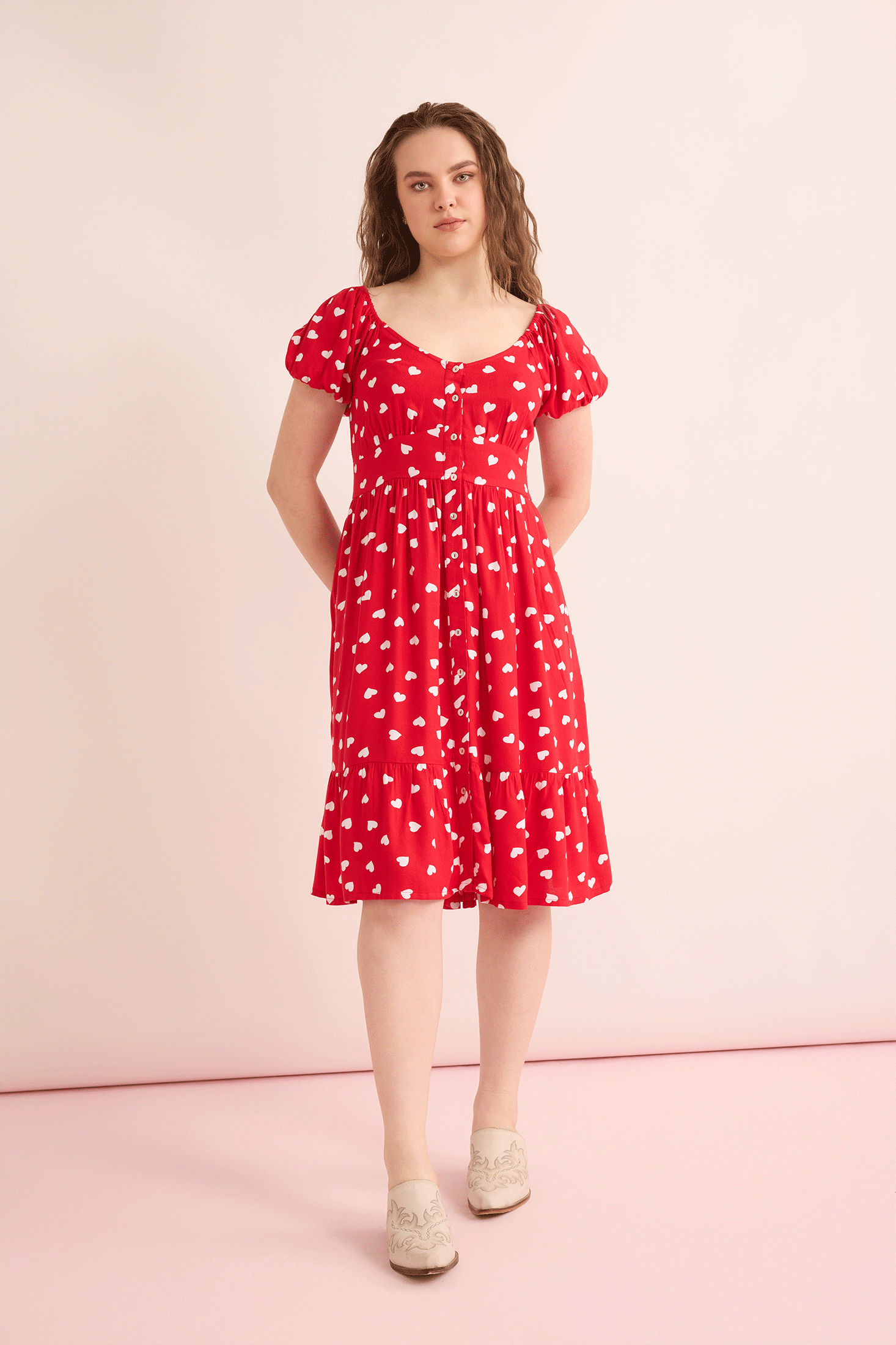 Heart of My Heart A-Line Dress In Red