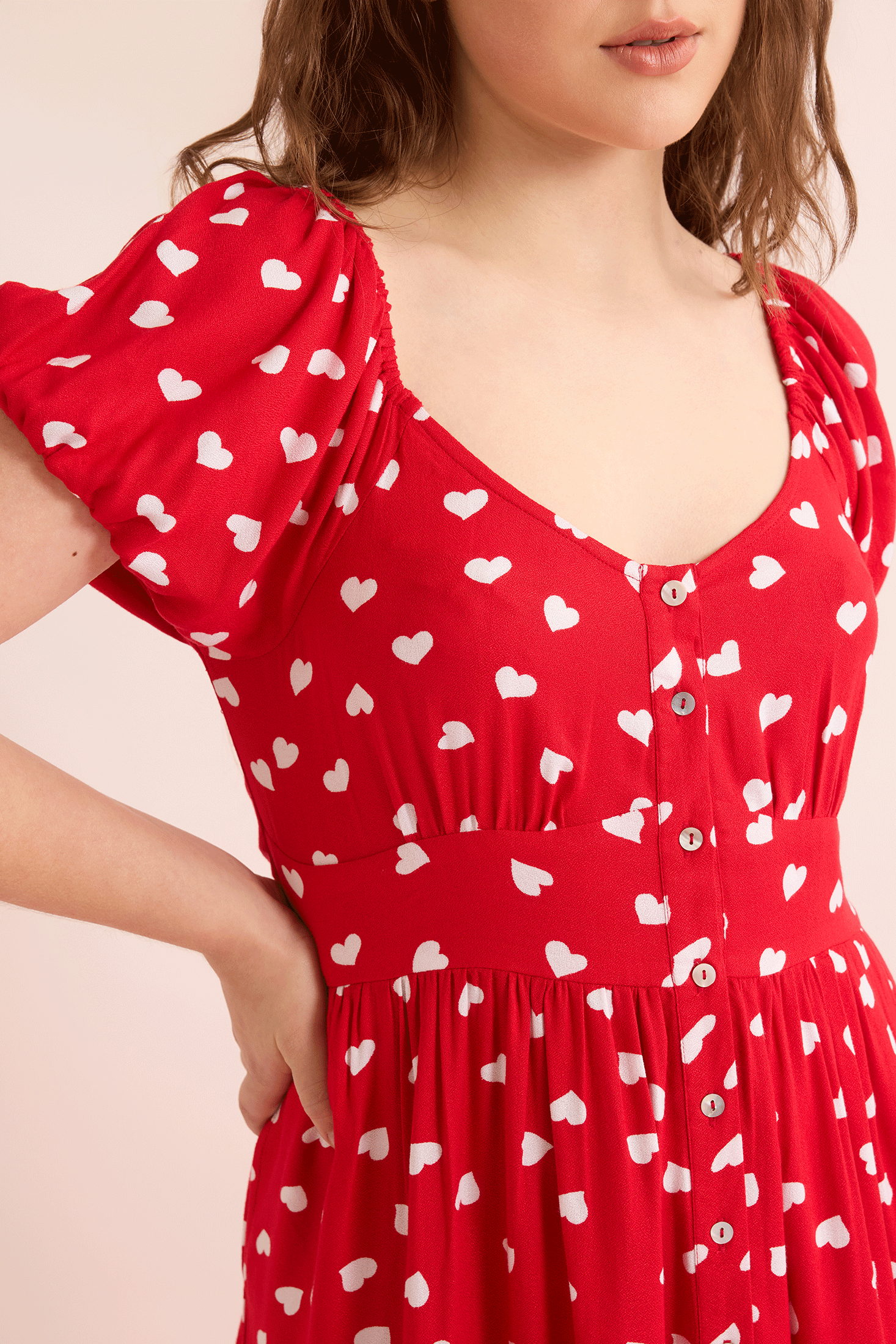 Heart of My Heart A-Line Dress In Red