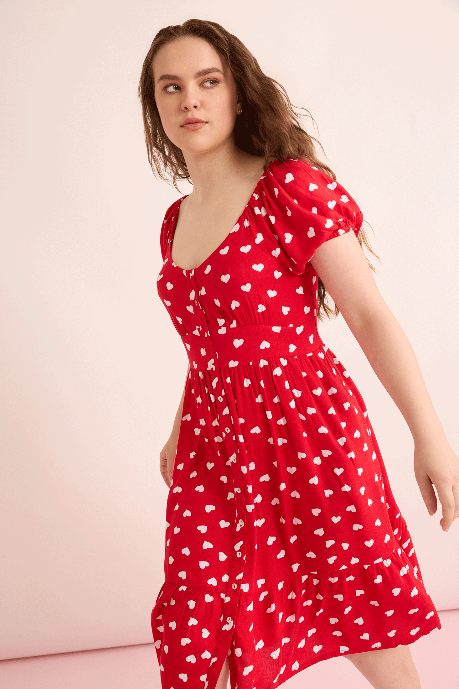 Heart of My Heart A-Line Dress In Red