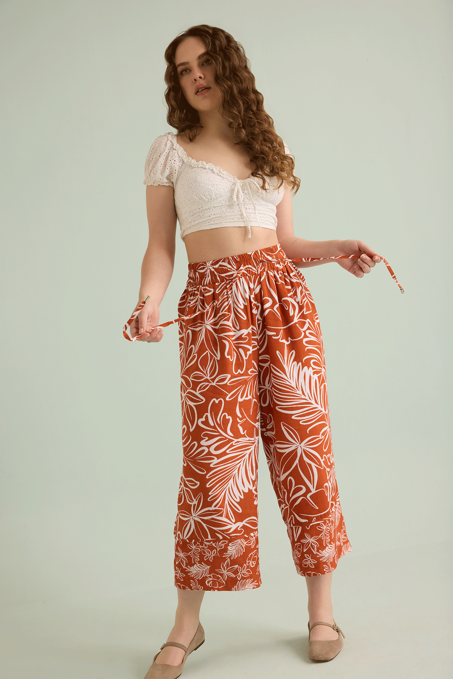 Katelyn Print Pants  In Brown