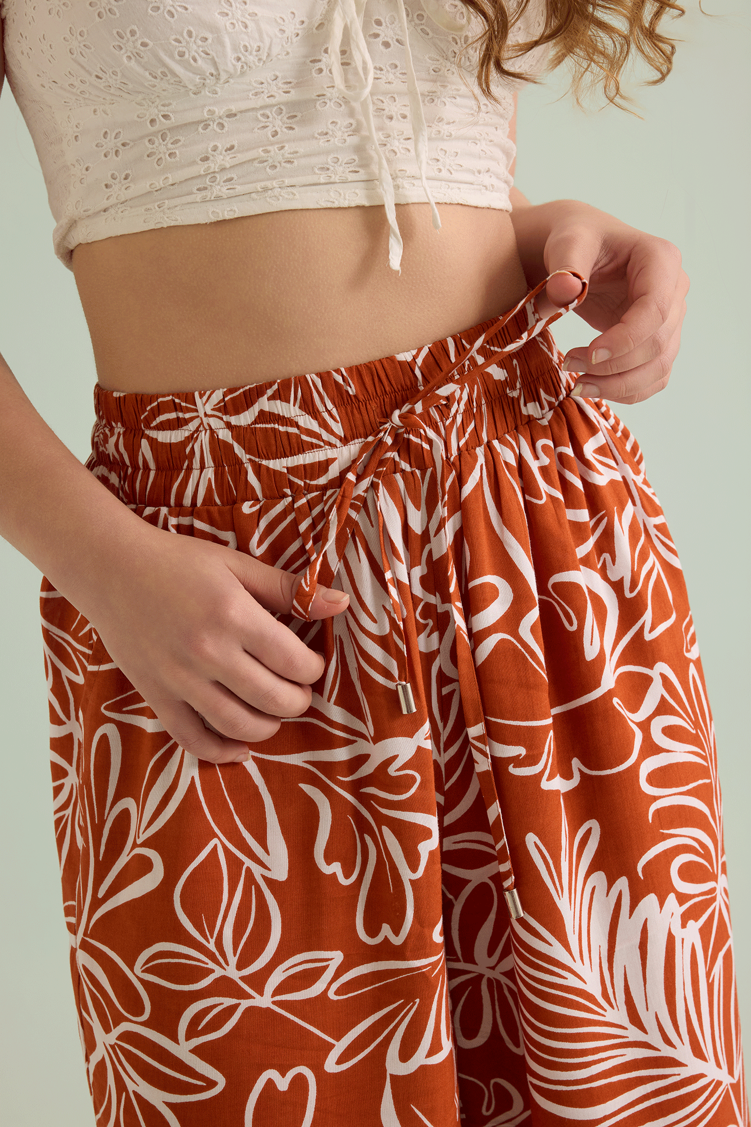 Katelyn Print Pants  In Brown