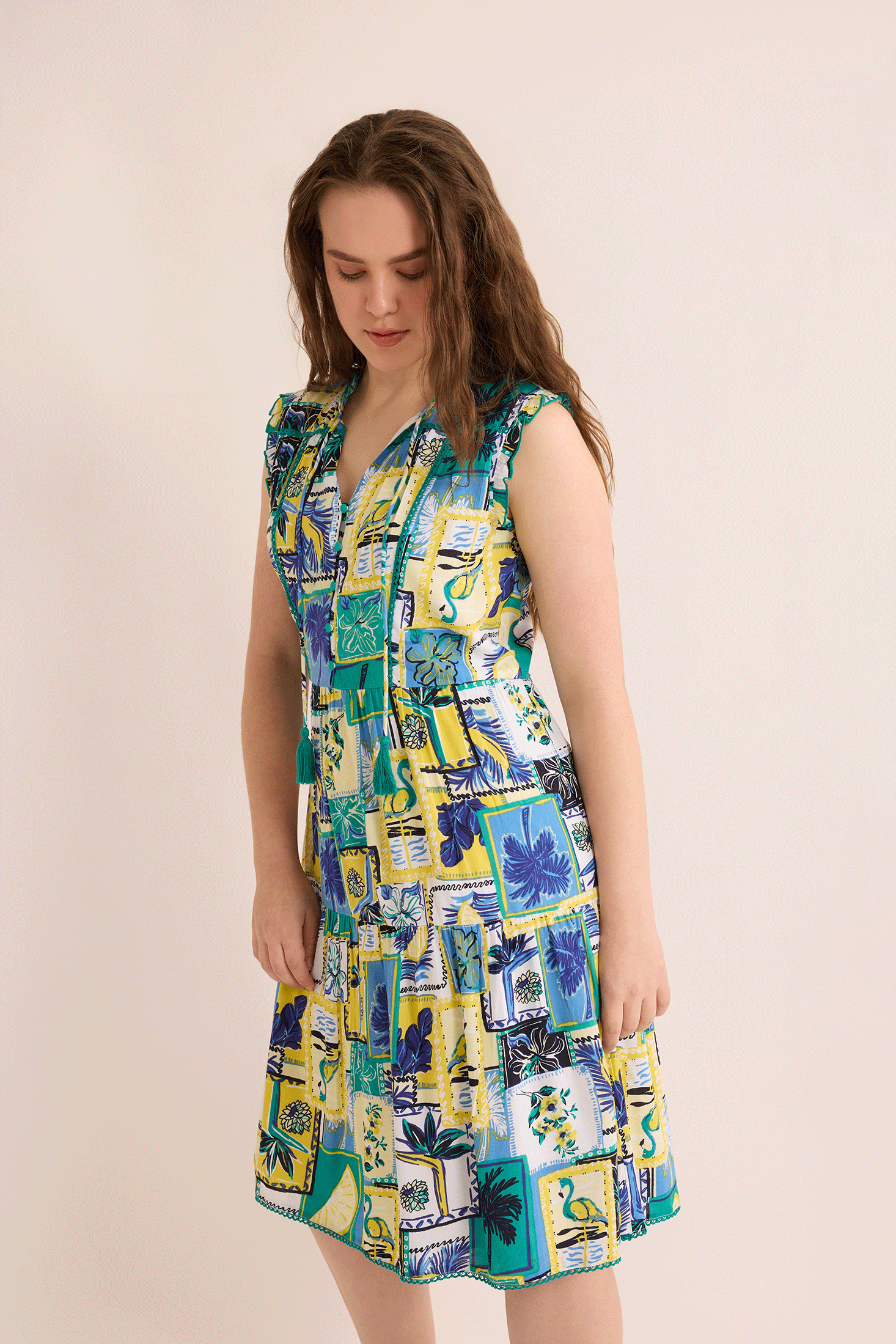 Leah's Oasis Dress In Multicolor