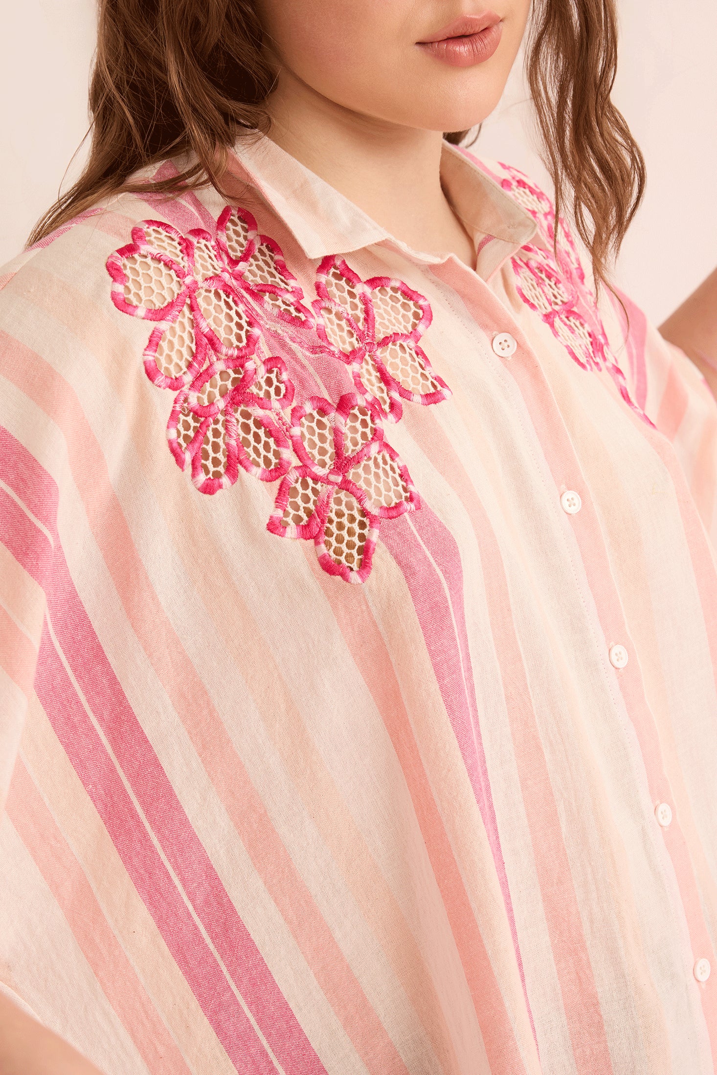 Paloma Embroidered Top In Light Pink