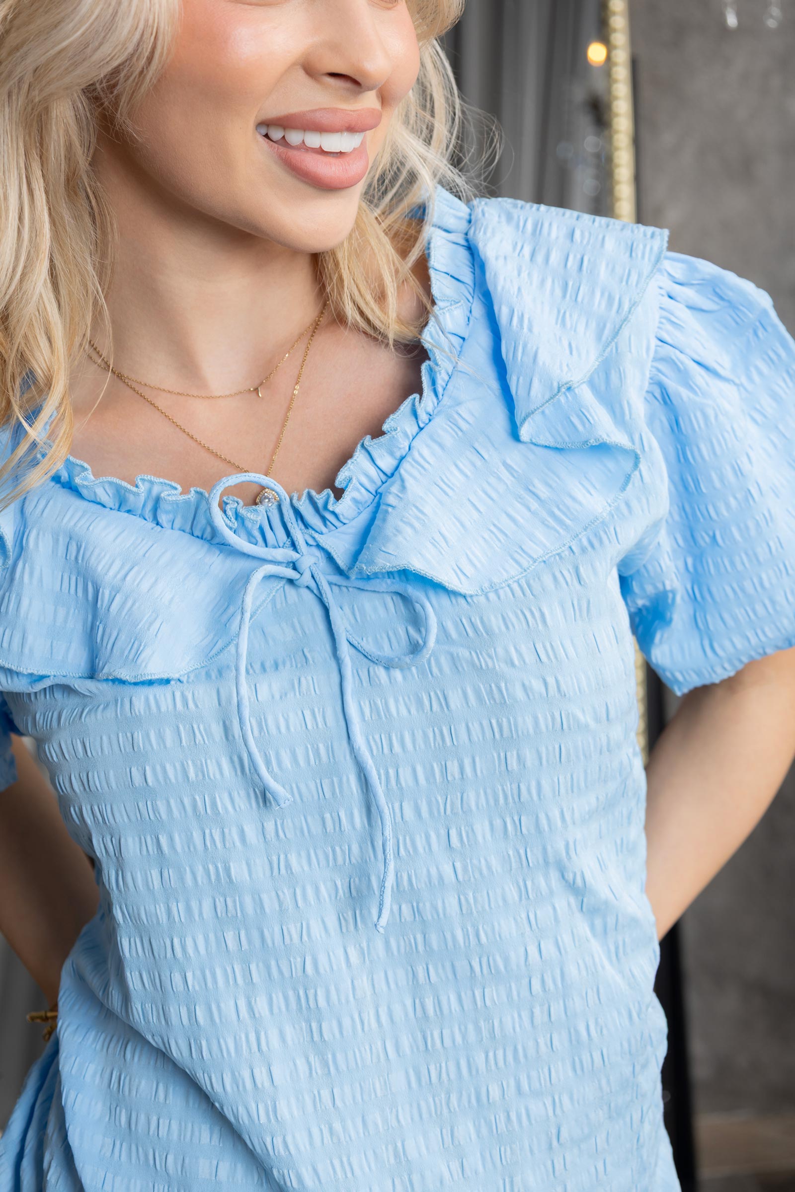 Layla Golden Top In Blue